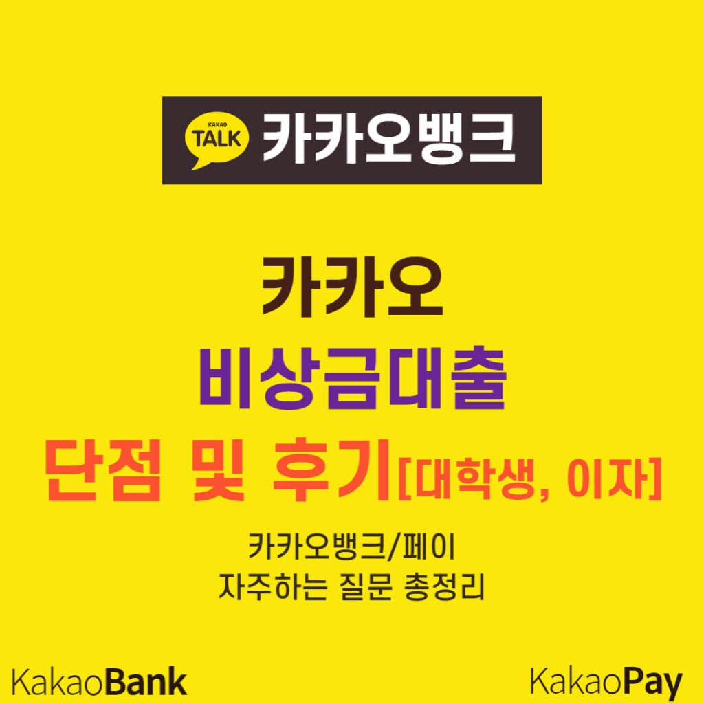 카카오 비상금대출 단점