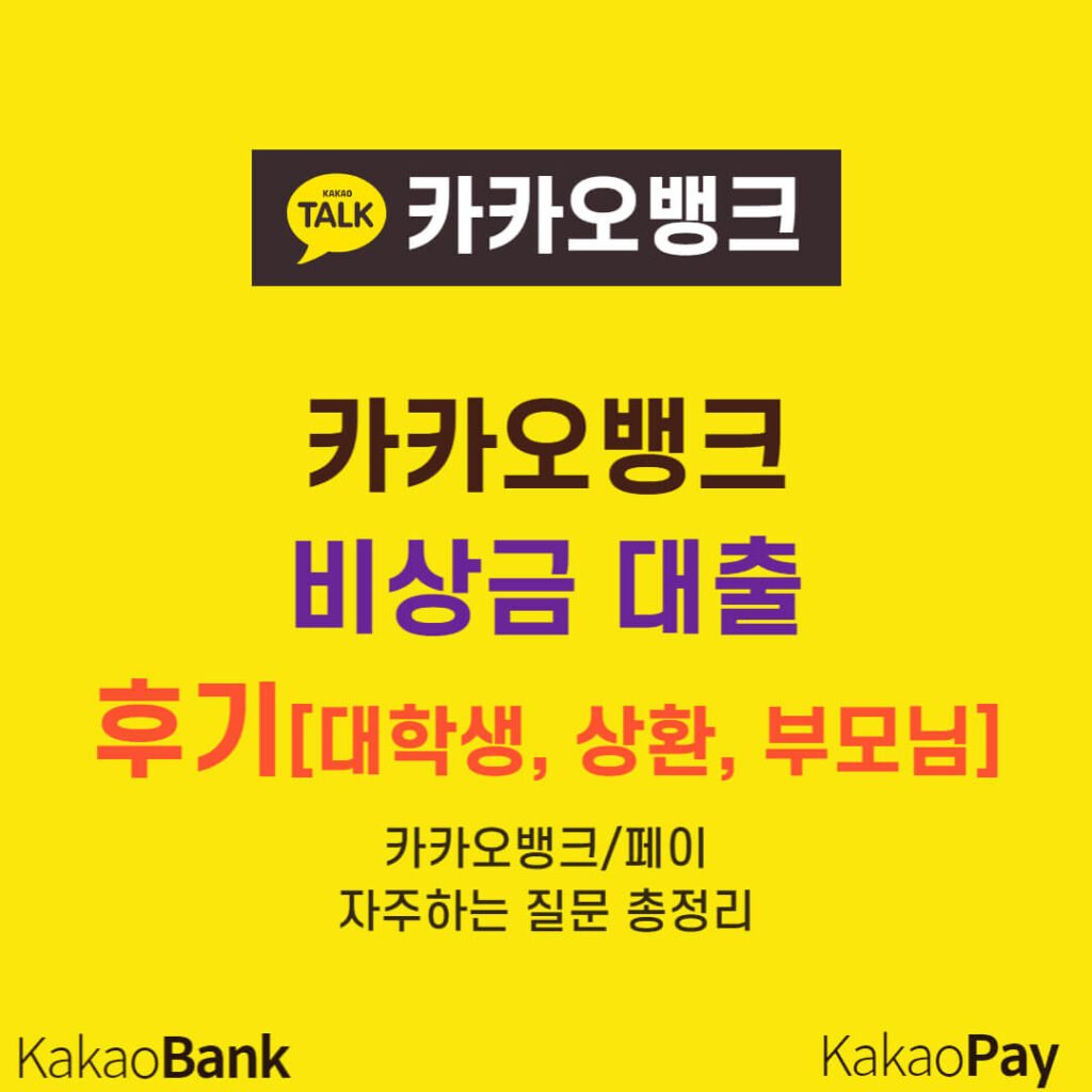 카카오뱅크 비상금 대출 후기