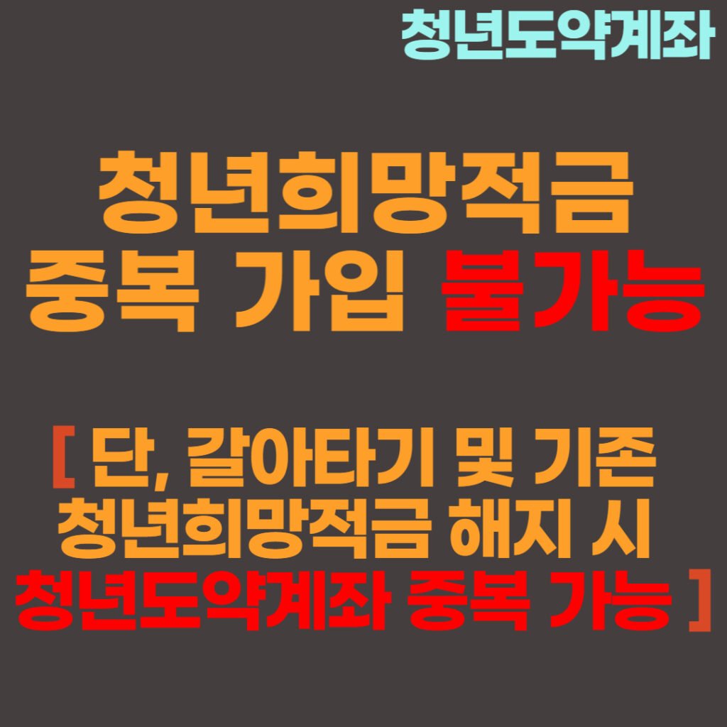 청년도약계좌 청년희망적금 중복