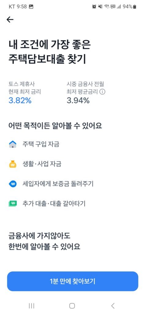 담보대출 비교 시작