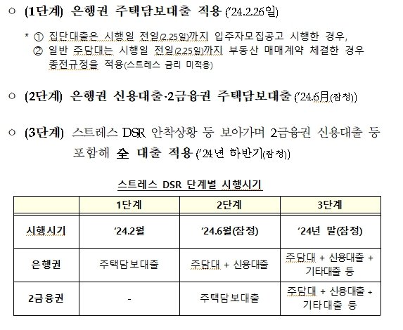 스트레스 DSR 시행