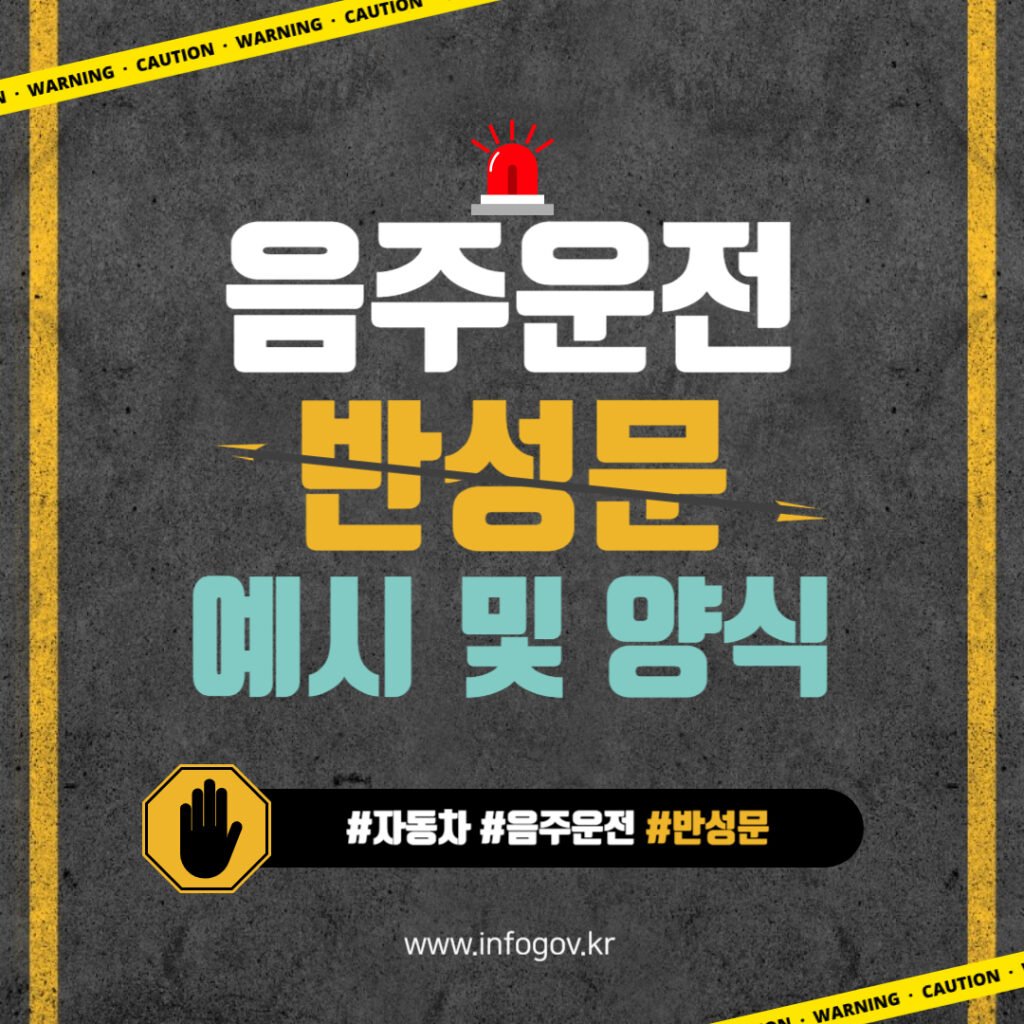 음주운전 반성문 예시